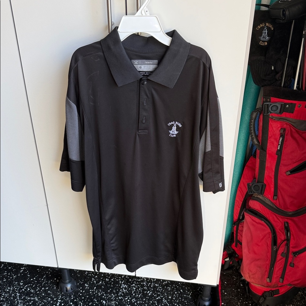 Cutter & Buck Black Polo Shirt with Gray Accents
